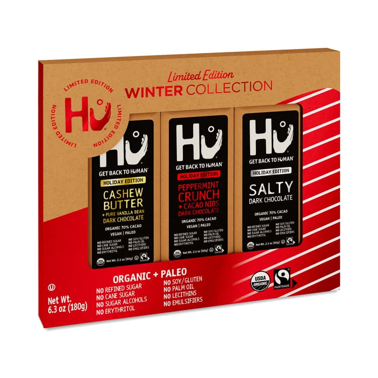Hu Dark Chocolate Bars, Winter Collection
