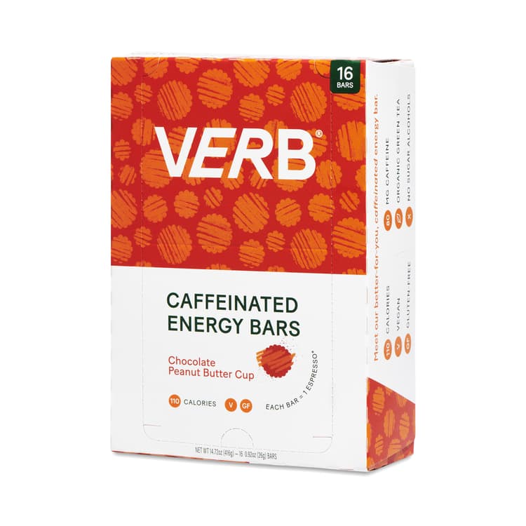 Verb Energy Caffeinated Energy Bars, Chocolate Peanut Butter