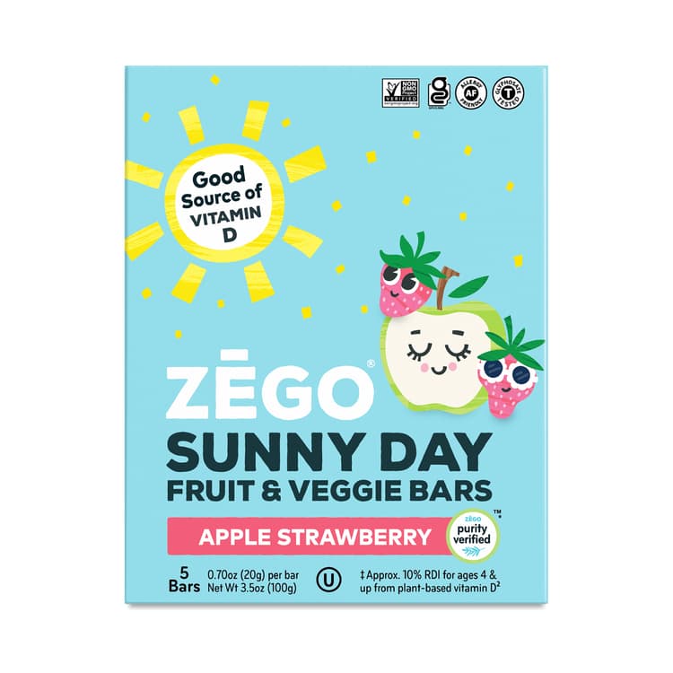 Zego Sunny Day Fruit & Veggie Bars, Apple Strawberry