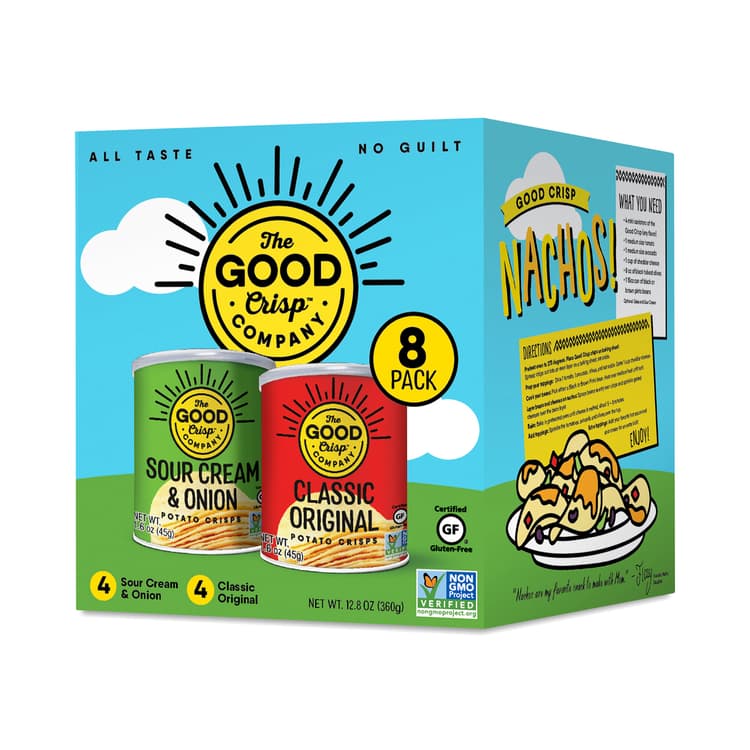 The Good Crisp Company Crisps, Original & Sour Cream & Onion Mini Canisters