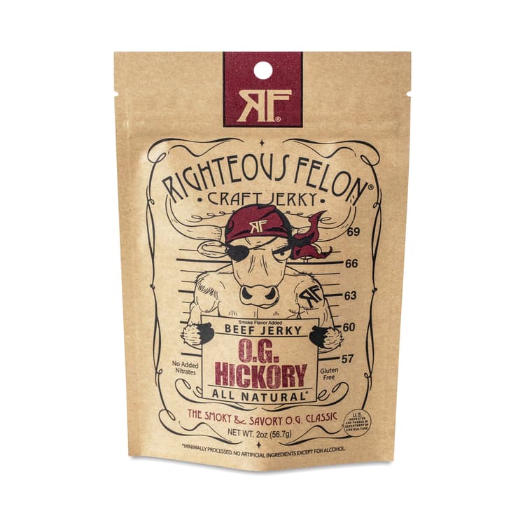 Righteous Felon Beef Jerky, O.G. Hickory