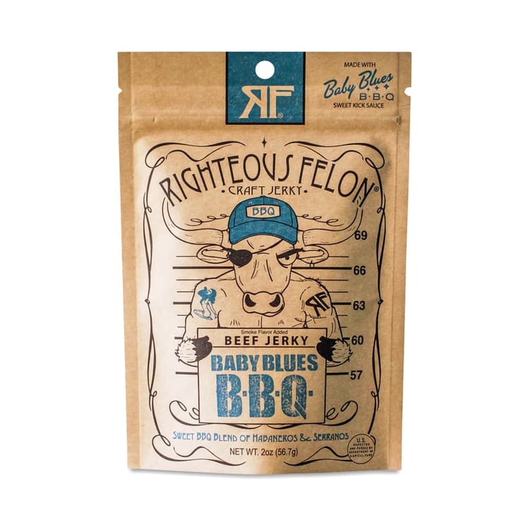 Righteous Felon Beef Jerky, Baby Blues Bbq