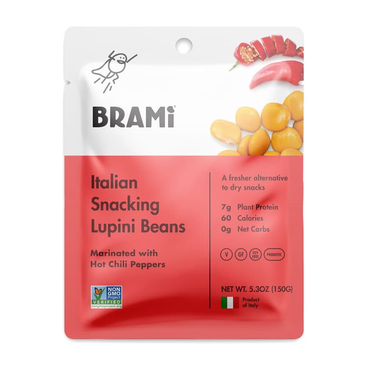 Brami Italian Snacking Lupini Beans, Hot Calabrian Pepper