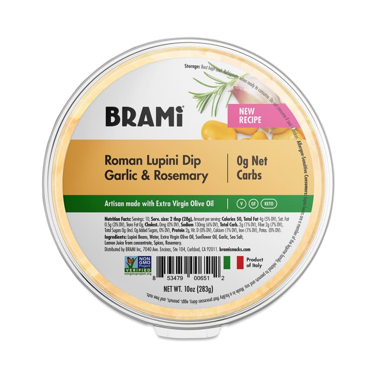 Brami Lupini Bean Dip & Hummus, Garlic & Rosemary