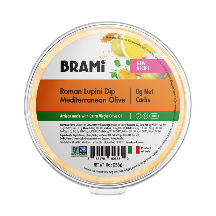 Brami Lupini Bean Dip & Hummus, Mediterranean Olive