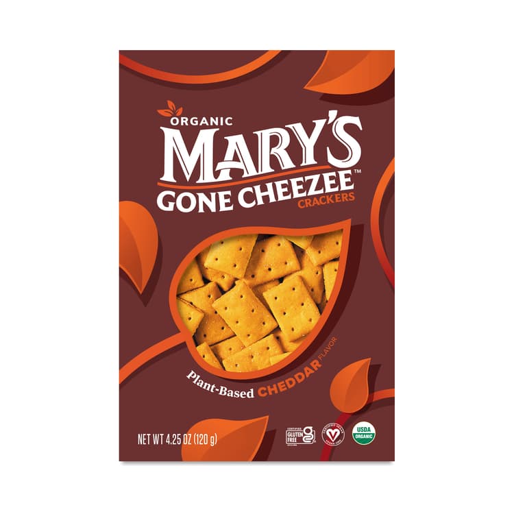 Mary'S Gone Cheezee Organic Crackers Plant-Based Cheddar Flavor