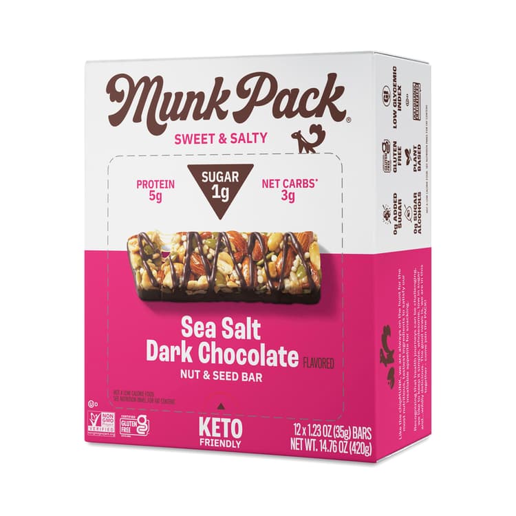Munk Pack Nut & Seed Bar, Sea Salt Dark Chocolate
