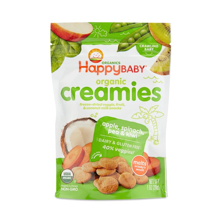 Happy Baby Organic Creamies Apple, Spinach, Pea & Kiwi Freeze-Dried Baby Snacks