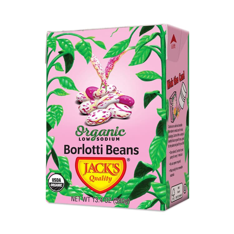 Organic Borlotti Beans, Low Sodium