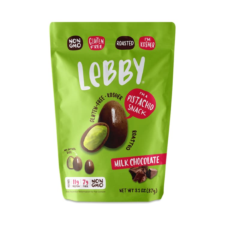 Lebby Pistachio Snack Roasted Milk Chocolate Gluten Free