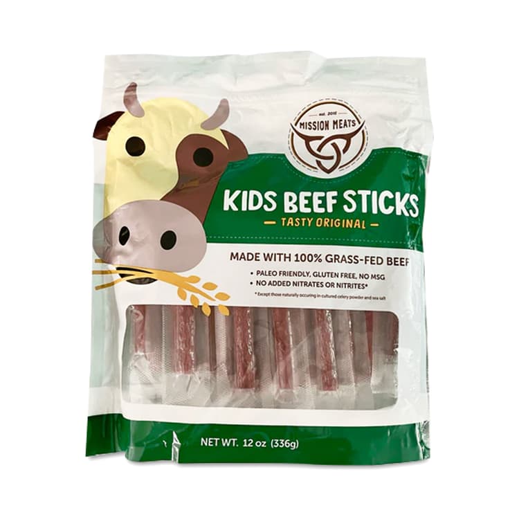 Mission Meats Kids Grass-Fed Beef Sticks, Tasty Original