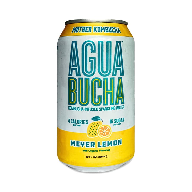 Agua Bucha Kombucha-Infused Sparkling Water, Meyer Lemon