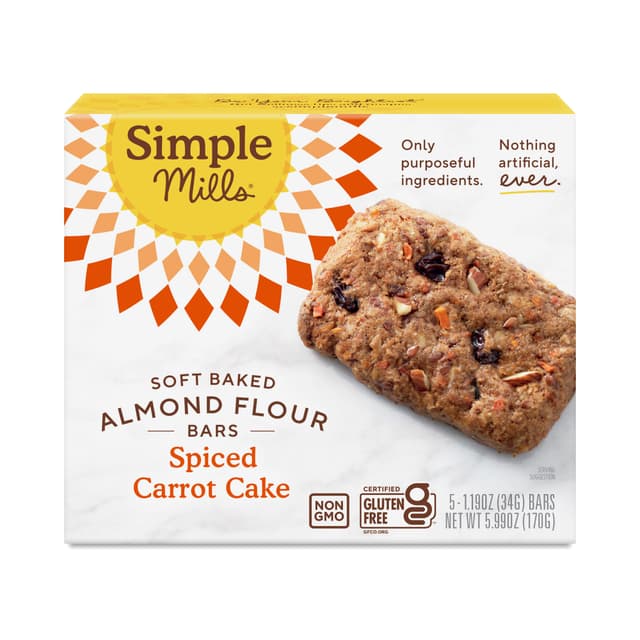 Simple Mills Soft Baked Almond Flour Bars, Spiced Carrot Cake