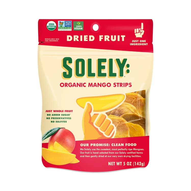 Solely Organic Dried Fruit, Mango Strips