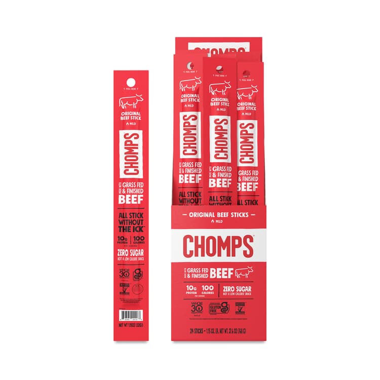 Chomps Grass-Fed Beef Sticks, Original, Value Size