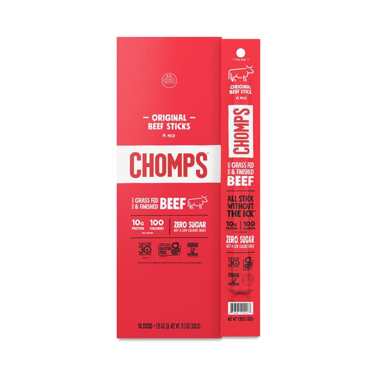 Chomps Grass-Fed Beef Sticks, Original