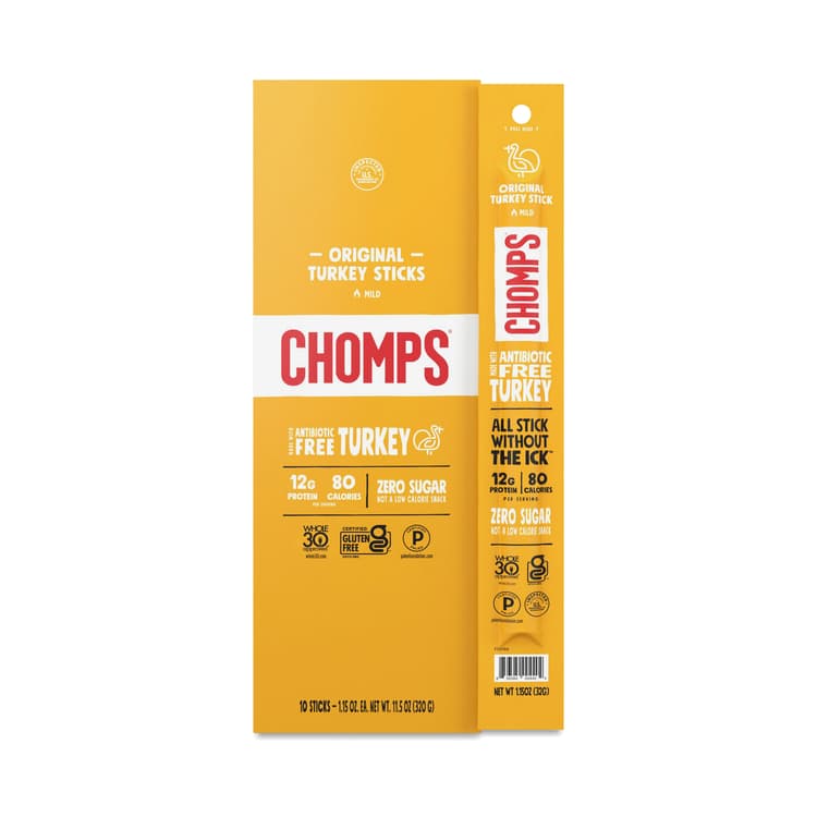 Chomps Free Range Turkey Sticks, Original