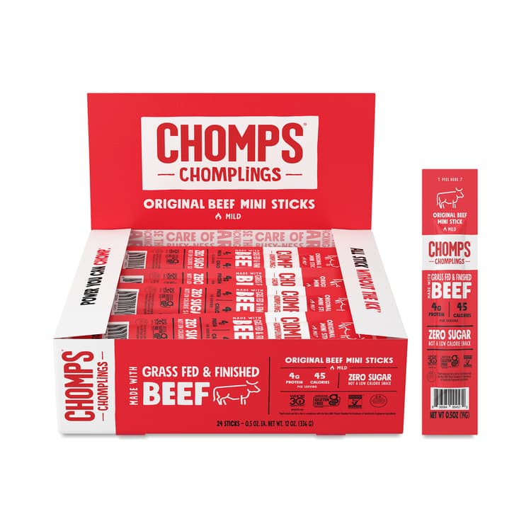 Chomps Mini Grass-Fed Beef Chomplings, Original, Value Size