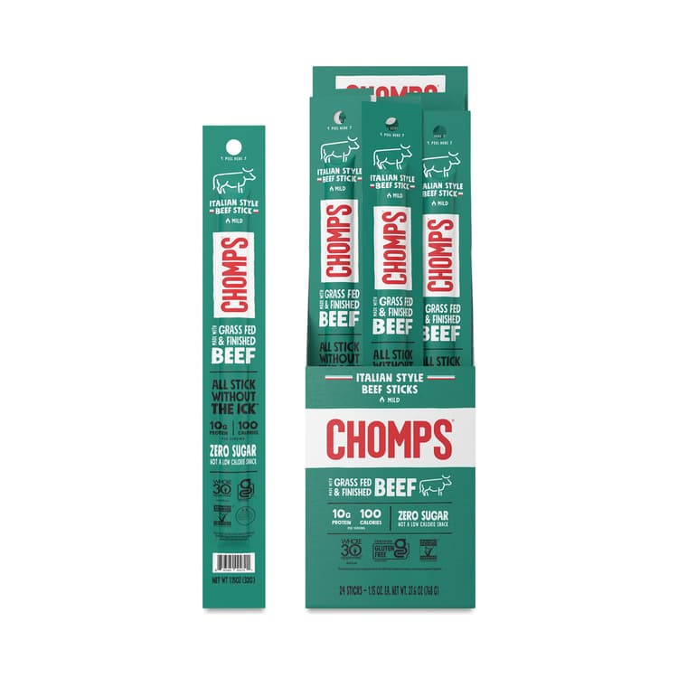 Chomps Grass-Fed Beef Sticks, Italian Style, Value Size