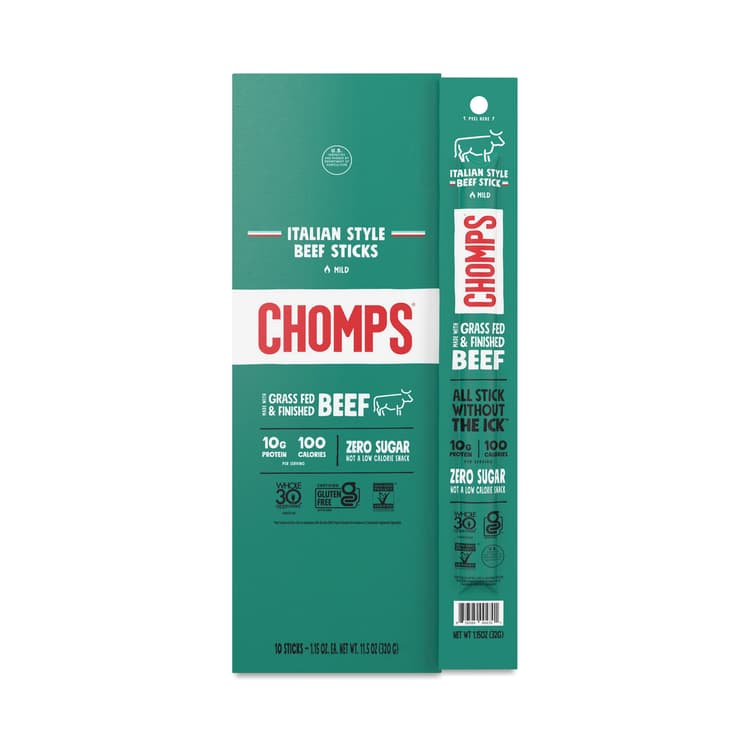 Chomps Grass-Fed Beef Sticks, Italian Style