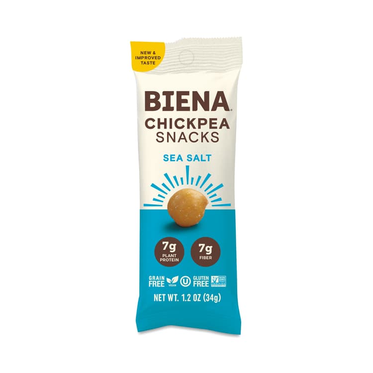 Biena Chickpea Snacks, Sea Salt, Single Snack