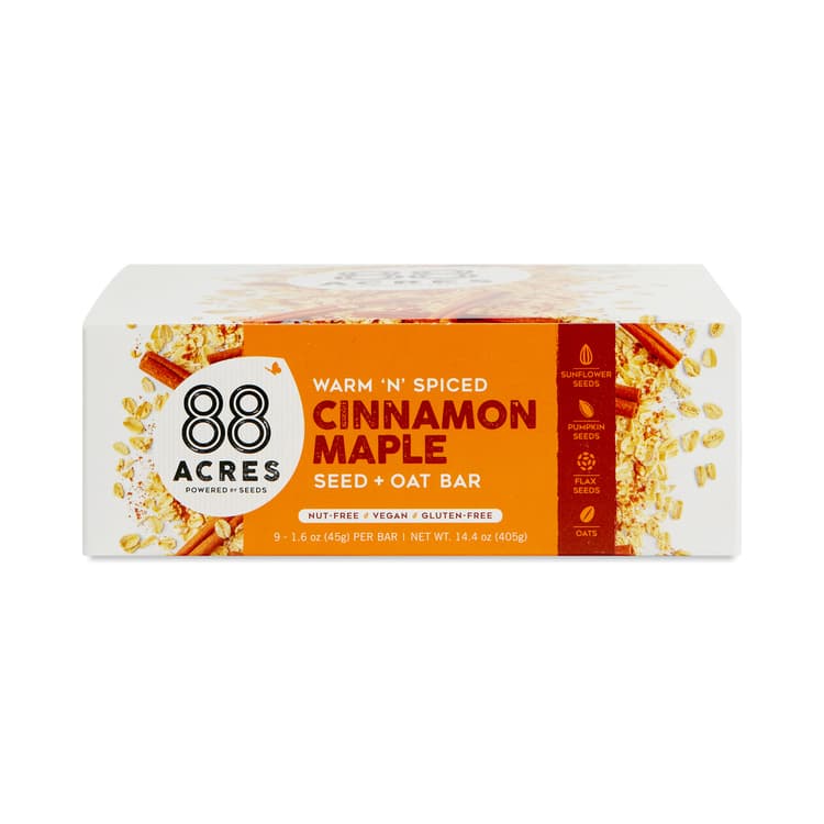 88 Acres Seed & Oat Bar, Cinnamon Maple