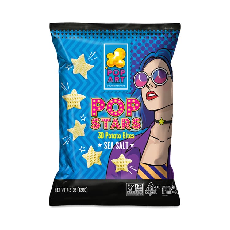 Pop Art Pop Stars 3D Potato Bites, Sea Salt