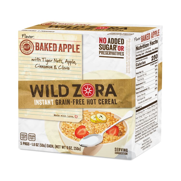 Wild Zora Instant Grain Free Hot Cereal, Baked Apple