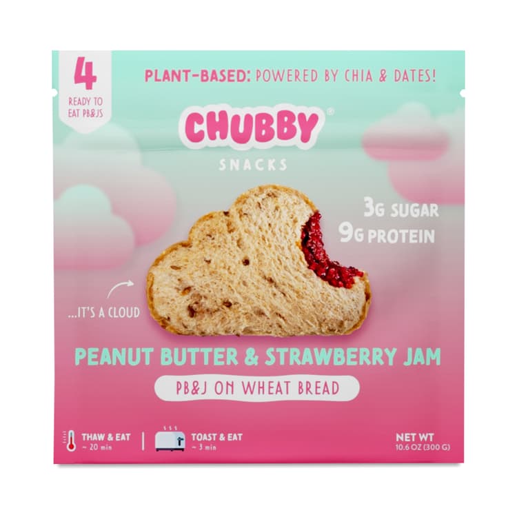 Chubby Snacks Pb&J On Wheat Bread, Peanut Butter & Strawberry Jam