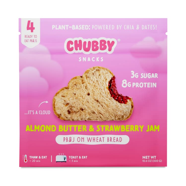 Chubby Snacks Pb&J On Wheat Bread, Almond Butter & Strawberry Jam