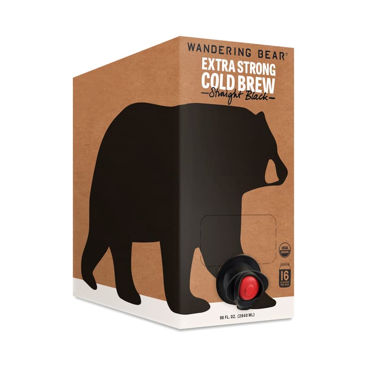 Wandering Bear Coffee Extra Strong Cold Brew Coffee On Tap, Straight Black