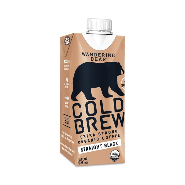 Wandering Bear Coffee Extra Strong Cold Brew Coffee On The Go, Straight Black