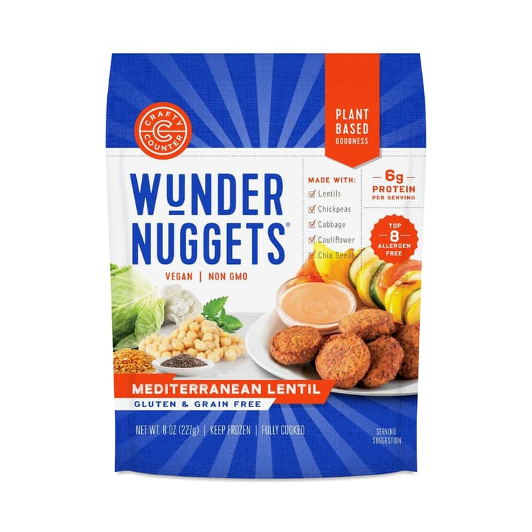 Gluten & Grain Free Vegan Nuggets, Mediterranean Lentil