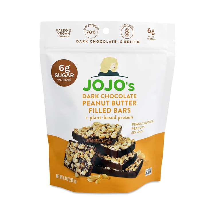 Jojo'S Chocolate Dark Chocolate Bars, Peanut Butter Filled
