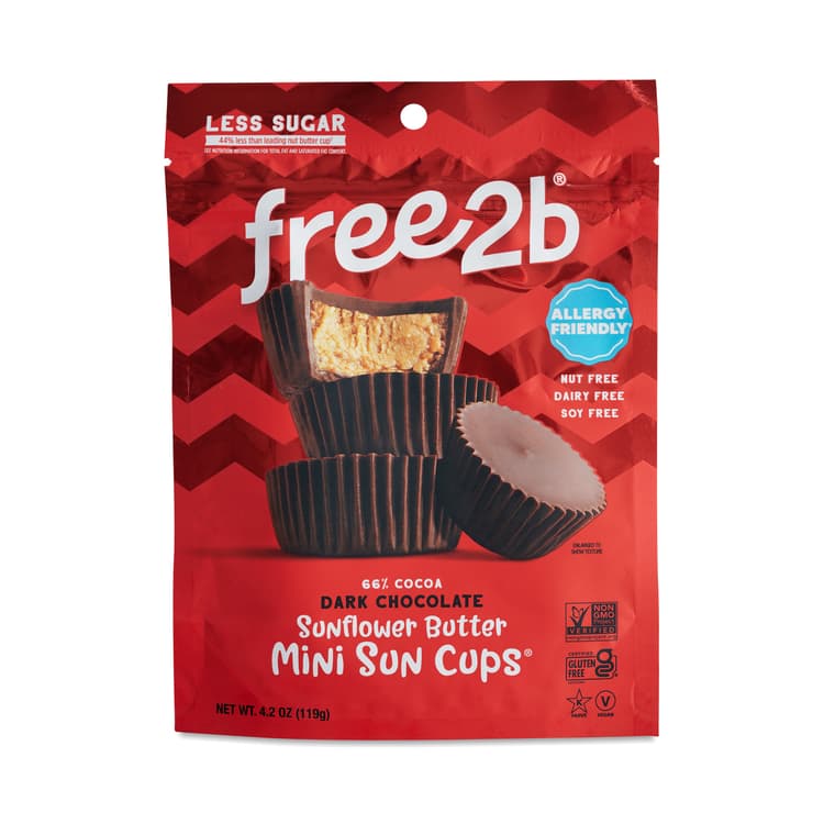 Free2B Mini Sunflower Butter Dark Chocolate Cups 66%
