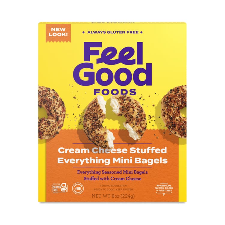 Feel Good Foods Gluten Free Cream Cheese Stuffed Mini Everything Bagels