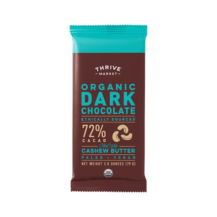 Thrive Market Organic Dark Chocolate 72% Filled With Cashew Butter