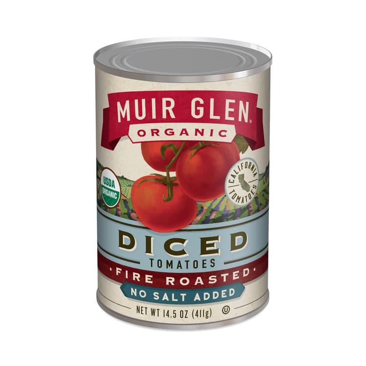 Muir Glen Organic Fire Roasted Diced Tomatoes, No Salt
