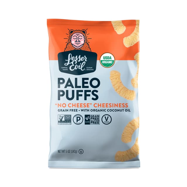 Is it Gluten Free? Lesser Evil Paleo Puffs “no Cheese’ Cheesines