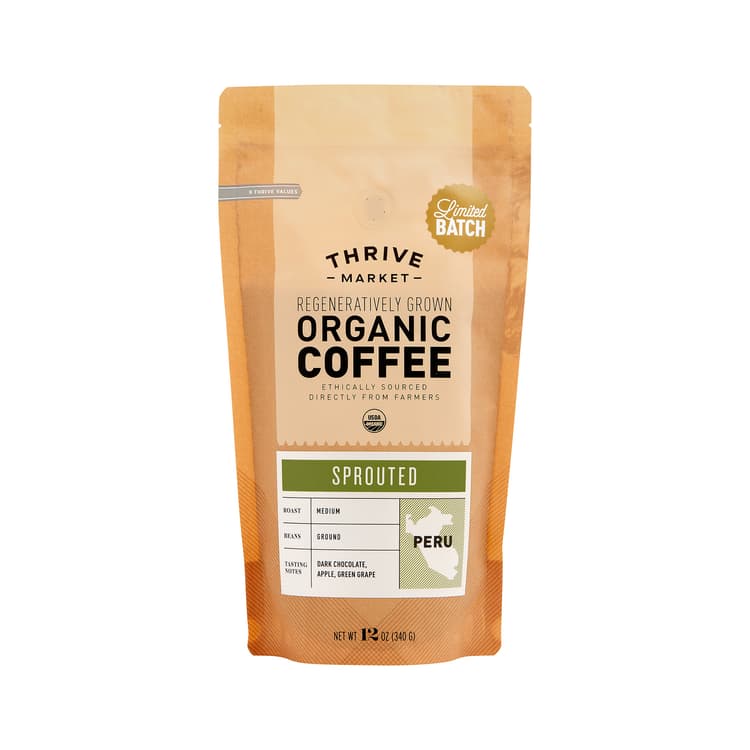 Organic Sprouted Medium Roast Coffee, Ground