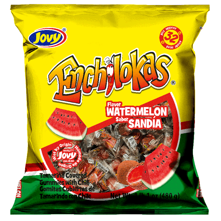 Jovy Enchilokas Watermelon Flavor Tamarind Covered Gummies With Chili