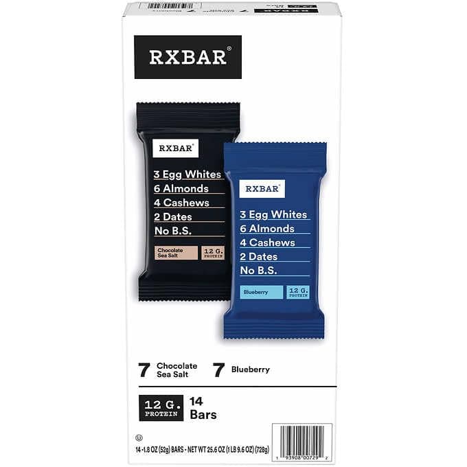 Rxbar Protein Bars Variety Pack: Chocolate Sea Salt And Blueberry