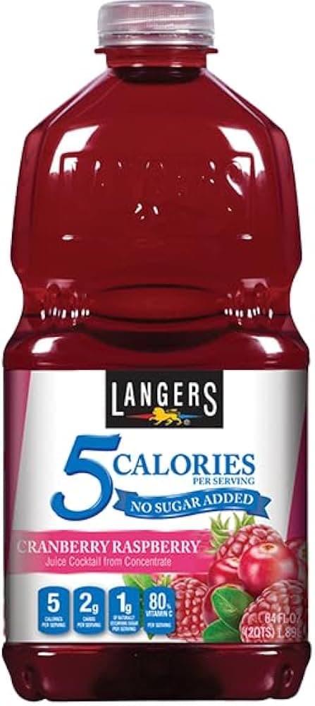 Langers Zero Sugar Added Juice Cocktail, Cranberry Raspberry