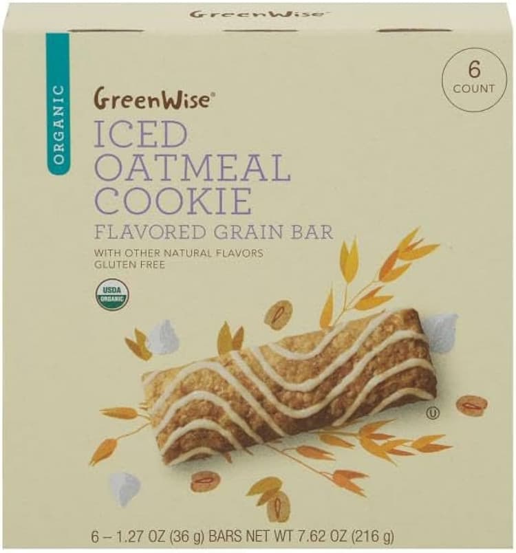 Greenwise Organic Iced Oatmeal Cookie Flavored Grain Bar