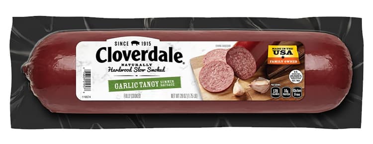 Cloverdale Hardwood Slow Smoked Garlic Tangy Summer Sausage
