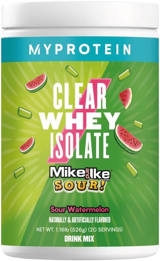 Myprotein Clear Whey Isolate Mike And Ike Sour! Watermelon Flavor Drink Mix