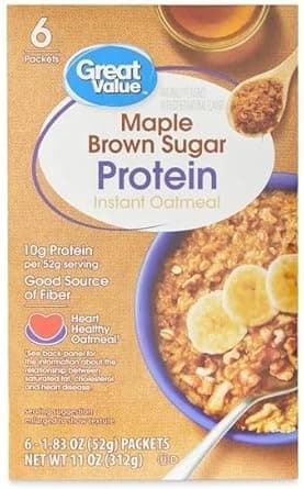 Great Value Maple Brown Sugar Protein Instant Oatmeal