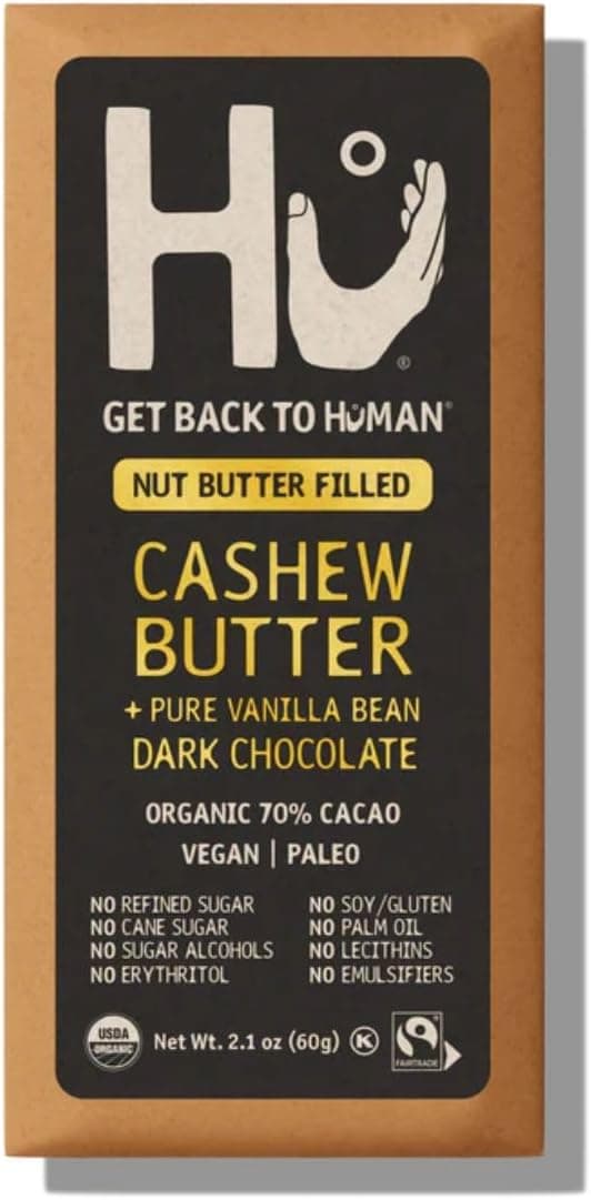 Cashew Butter Vanilla Bean Dark Chocolate Bar