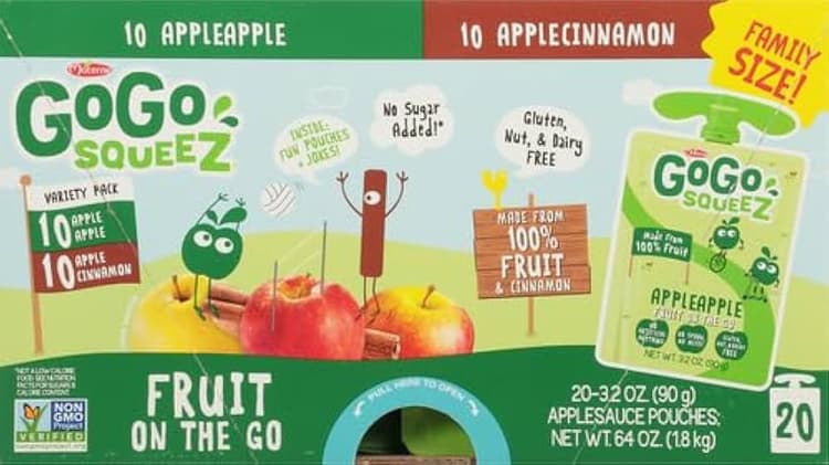 Gogo Squeez Fruit On The Go Variety Pack: Apple Apple And Apple Cinnamon 20 Pouches