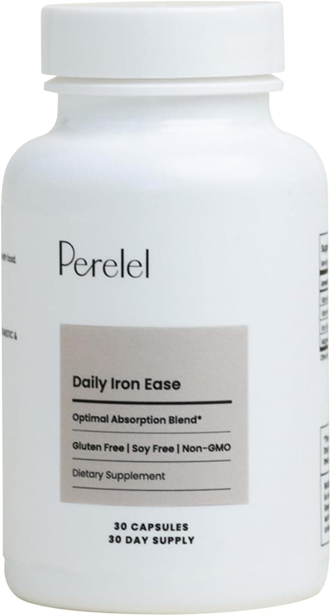 Perelel Daily Iron Ease Optimal Absorption Blend Dietary Supplement 30 Capsules